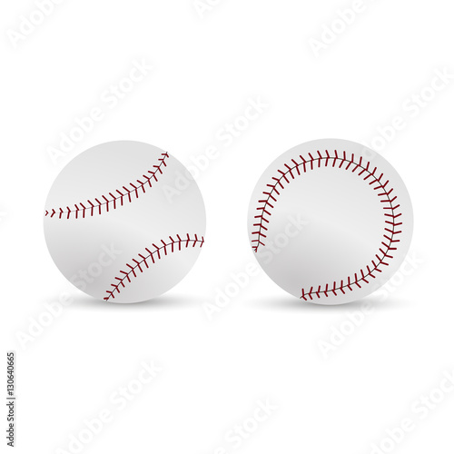 Baseball ball, softball, equipment vector icons