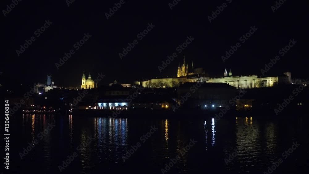 Famous Prague castle at night, Czech Republic. 4K video Famous Prague castle at night, Czech Republic. 4K video