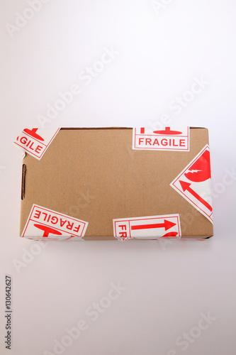 parcel with sticker