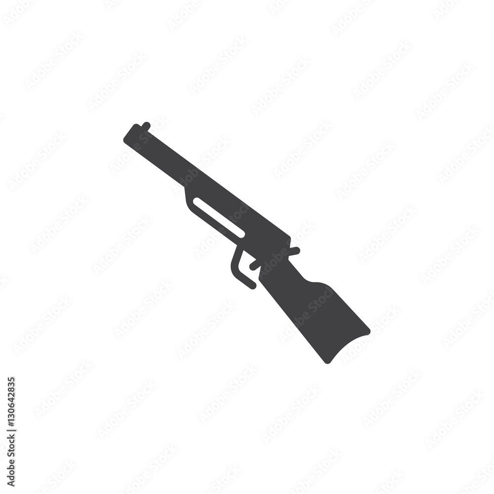 Shotgun, carbine icon vector, filled flat sign, solid pictogram isolated on white. Symbol, logo illustration Shotgun, carbine icon vector, filled flat sign, solid pictogram isolated on white. Symbol, logo illustration