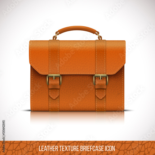 orange color leather briefcase icon
