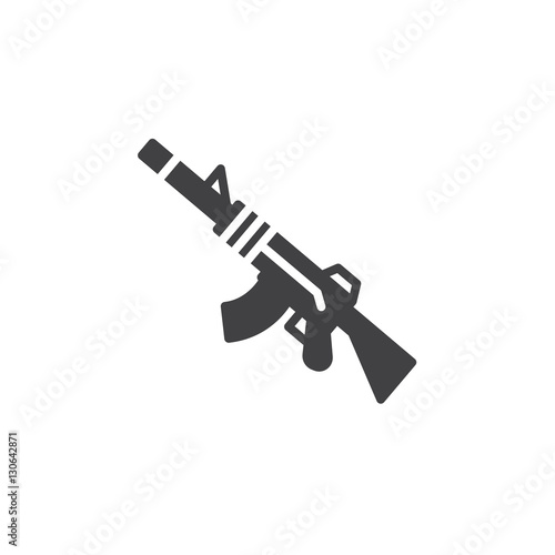 Automatic rifle icon vector, filled flat sign, solid pictogram isolated on white. Symbol, logo illustration