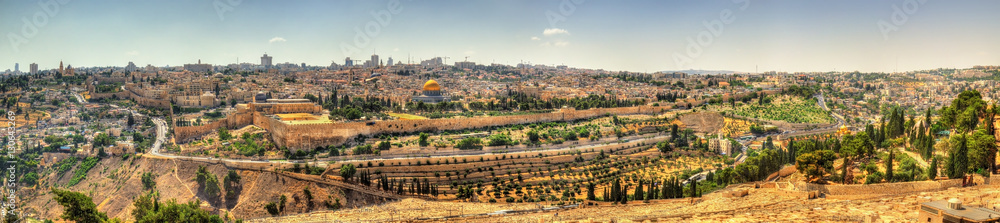 Naklejka premium Widok na Wzgórze Świątynne w Jerozolimie