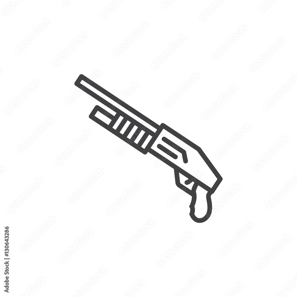 Obraz premium Shotgun line icon, outline vector sign, linear pictogram isolated on white. Symbol, logo illustration