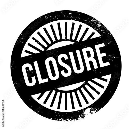Closure stamp. Grunge design with dust scratches. Effects can be easily removed for a clean, crisp look. Color is easily changed. rubber grunge