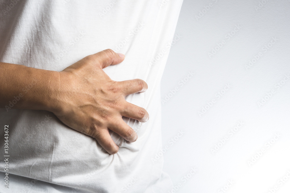 Man with stomach pain