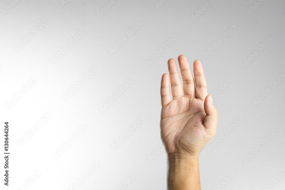 Fototapeta Man hand with palm up