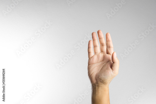 Man hand with palm up