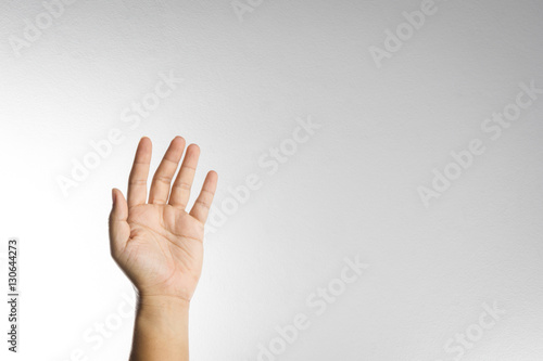 Man hand with palm up