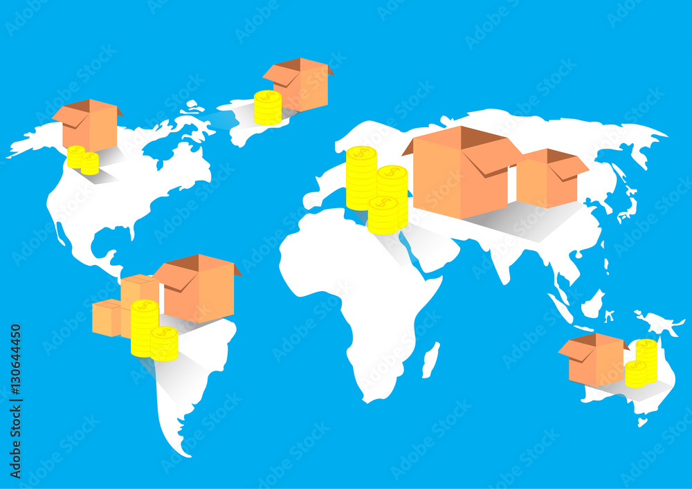 business export import global trade world map business export import global trade world map