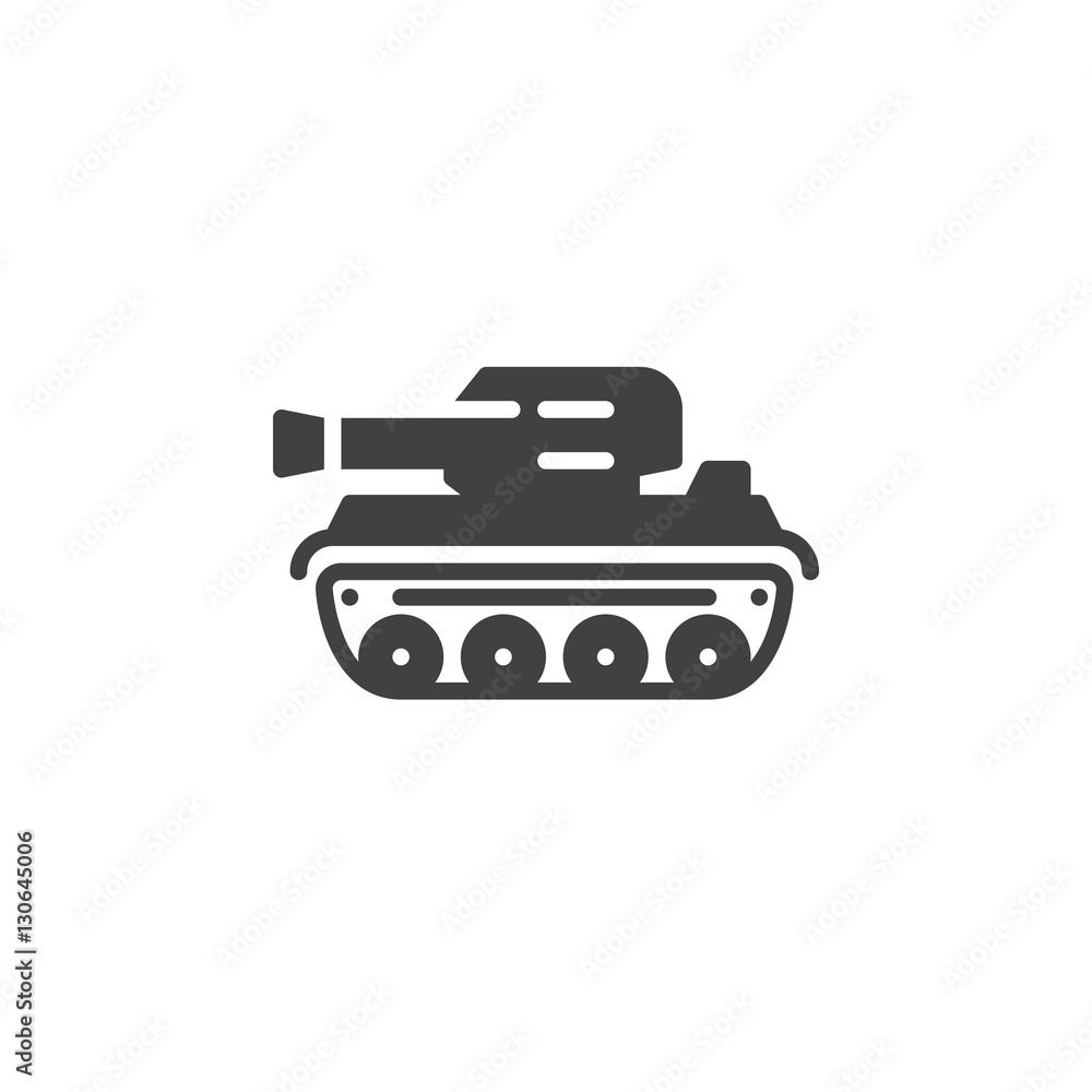 Tank icon vector, filled flat sign, solid pictogram isolated on white. Symbol, logo illustration