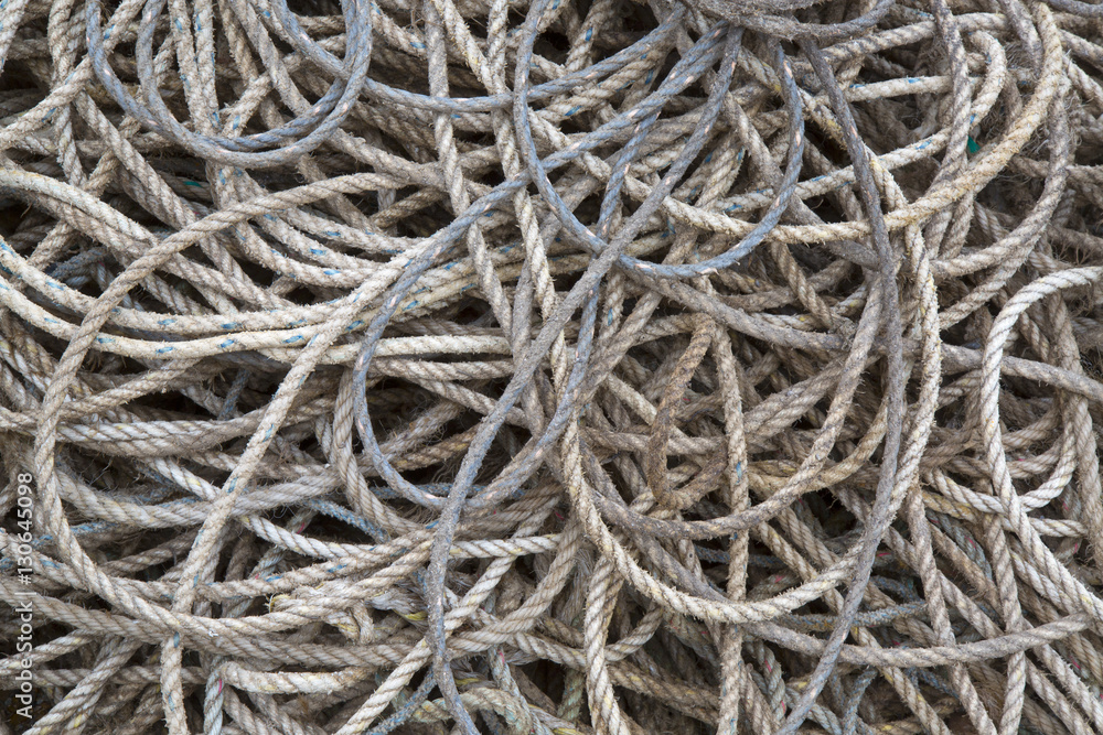 A tangle of rope on Norfolk Crabbing boat