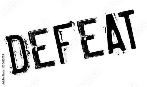 Defeat stamp. Grunge design with dust scratches. Effects can be easily removed for a clean, crisp look. Color is easily changed. rubber grunge