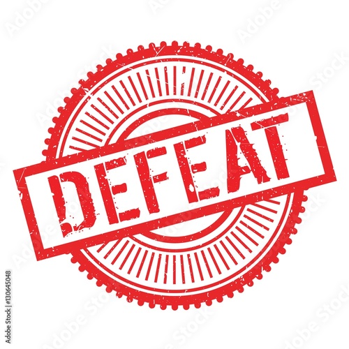 Defeat stamp. Grunge design with dust scratches. Effects can be easily removed for a clean, crisp look. Color is easily changed. rubber grunge