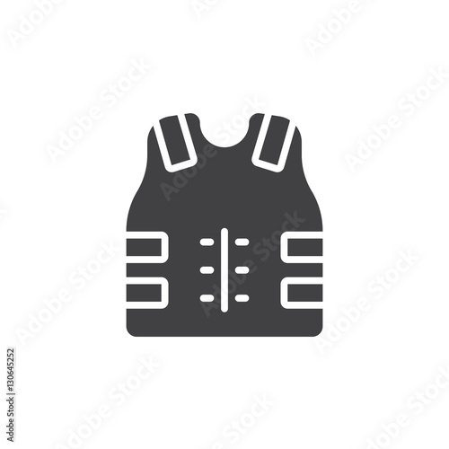Bulletproof vest, Body armor icon vector, filled flat sign, solid pictogram isolated on white. Symbol, logo illustration