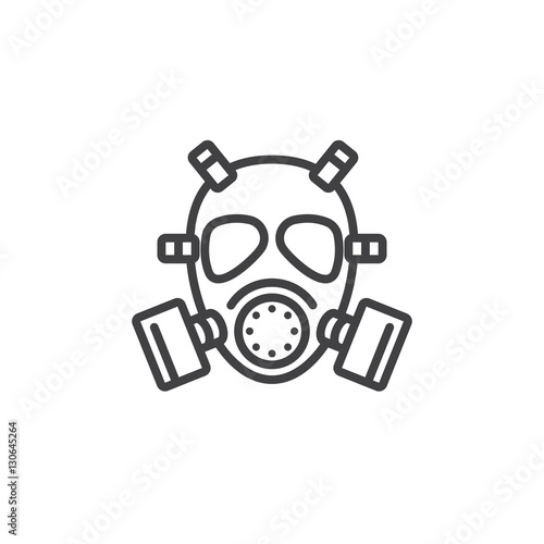 Gas mask line icon, outline vector sign, linear pictogram isolated on white. Symbol, logo illustration