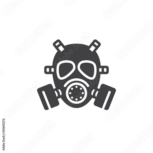 Gas mask icon vector, filled flat sign, solid pictogram isolated on white. Symbol, logo illustration