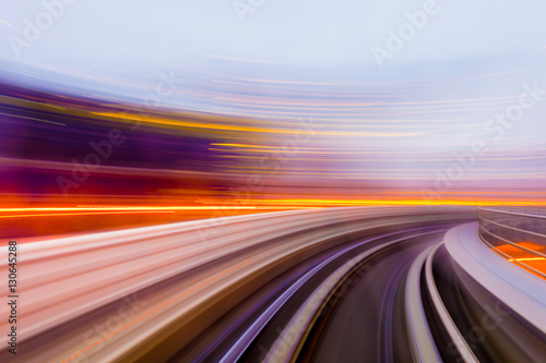 Speed motion in urban highway road tunnel photo