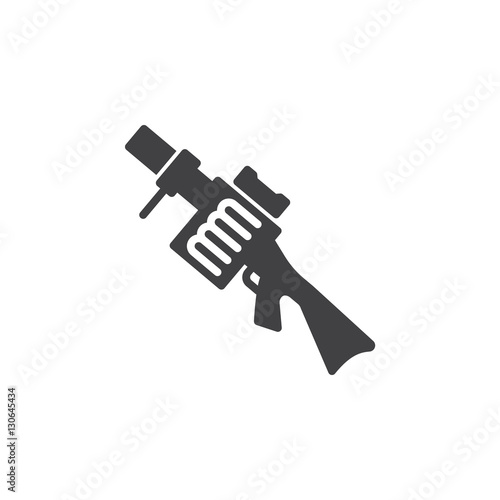 Grenade launcher icon vector, filled flat sign, solid pictogram isolated on white. Symbol, logo illustration