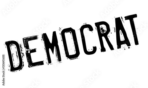 Democrat stamp. Grunge design with dust scratches. Effects can be easily removed for a clean, crisp look. Color is easily changed. rubber grunge