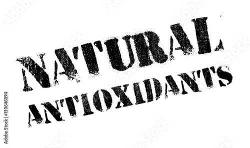 Natural antioxidants stamp. Grunge design with dust scratches. Effects can be easily removed for a clean, crisp look. Color is easily changed.