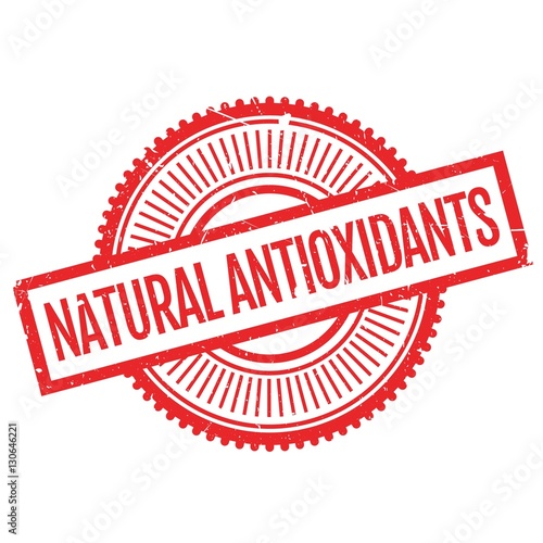 Natural antioxidants stamp. Grunge design with dust scratches. Effects can be easily removed for a clean, crisp look. Color is easily changed.