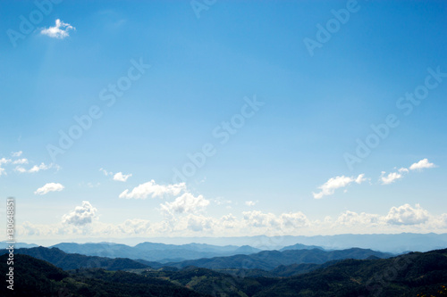 Blue sky and mountains