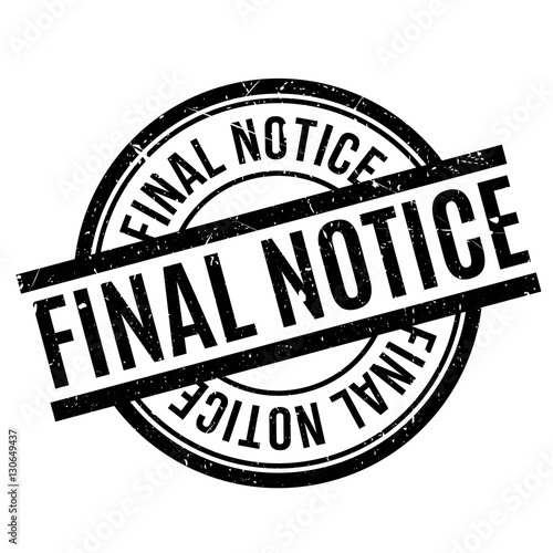 Final Notice rubber stamp