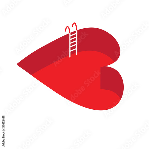 Heart of the pool. Original vector illustration on the theme of love. Template for Valentine's day