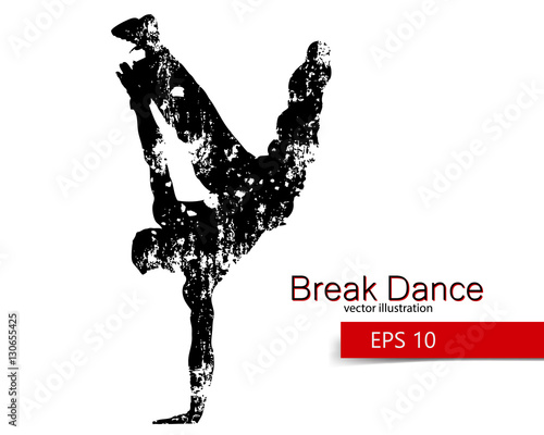 Silhouette of a break dancer