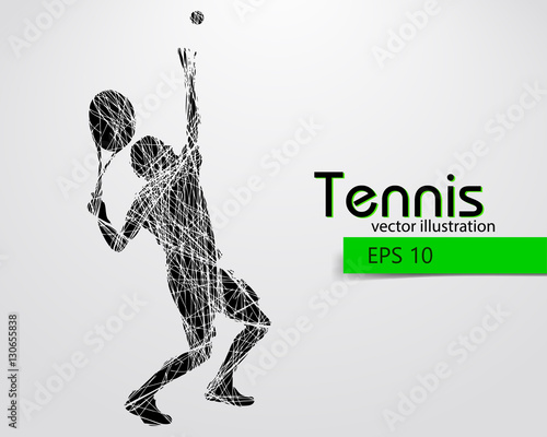 Silhouette of a tennis player.