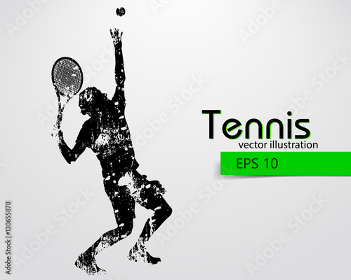 Silhouette of a tennis player.