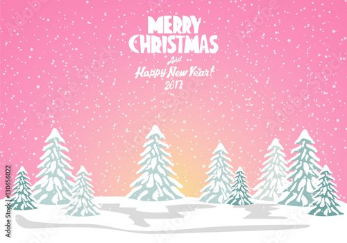 Merry christmas card. Vector illustration. Happy new year