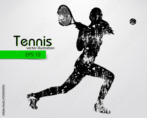 Silhouette of a tennis player.