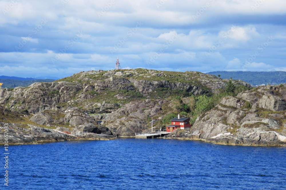 Isolated house on a rocky island - Norway
