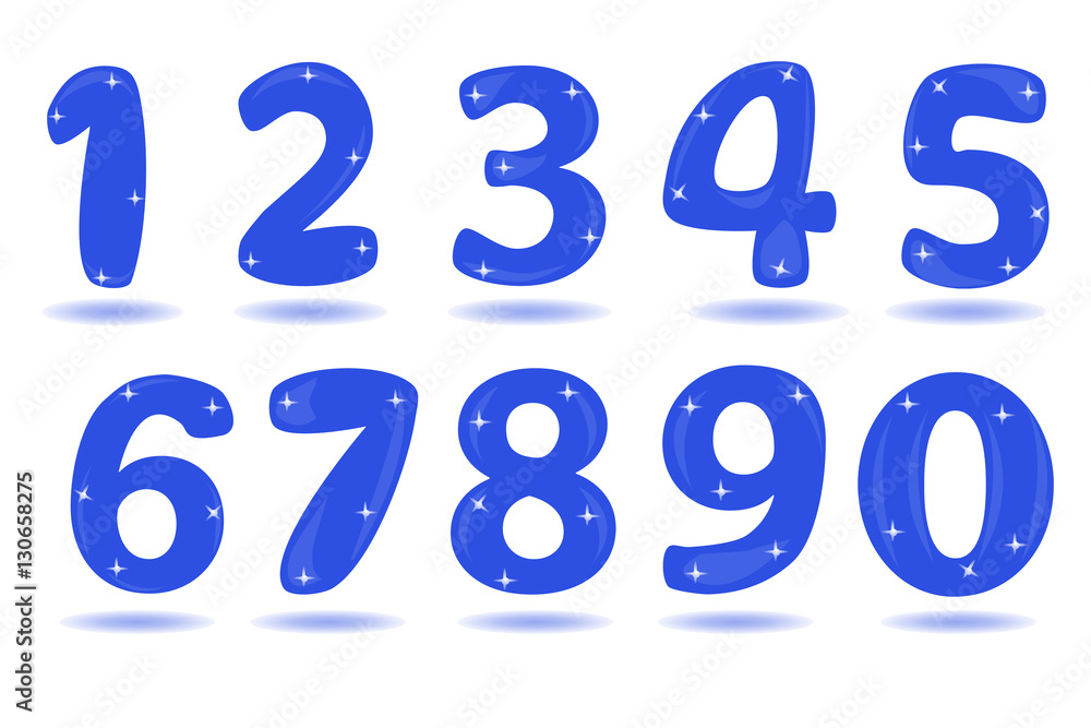 Number from 0 to 9 isolated in white background. Number from 0 to 9 isolated in white background.