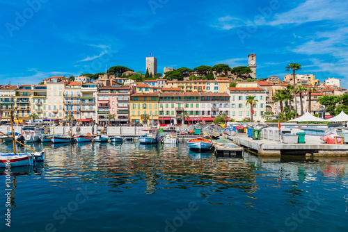 Marina and City Center of Cannes, Southern France photo