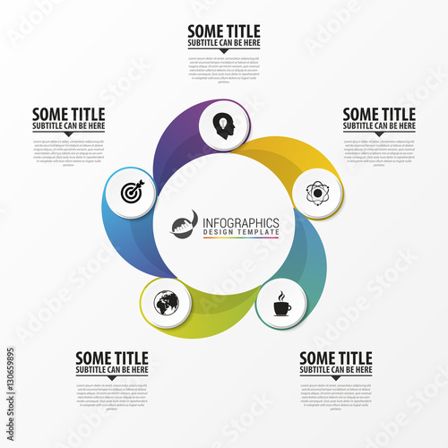 Business infographics. Circular infographic with 5 options