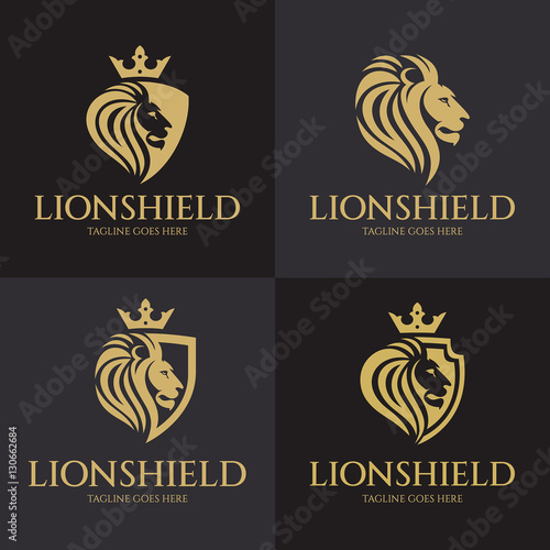 Lion shield logo design template ,Lion head logo ,Element for the brand identity ,Vector illustration