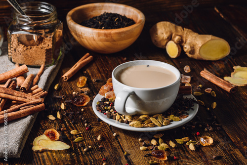 Masala Chai with Different Ingredients