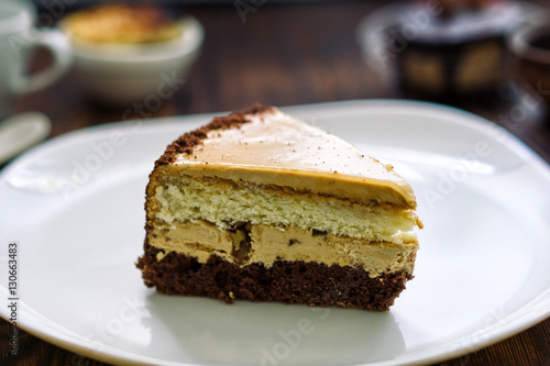 Wallpaper Mural Piece of cake on a white plate. Torontodigital.ca