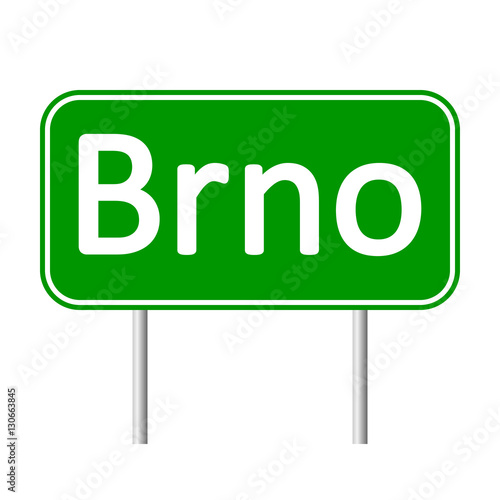 Brno road sign isolated on white background.