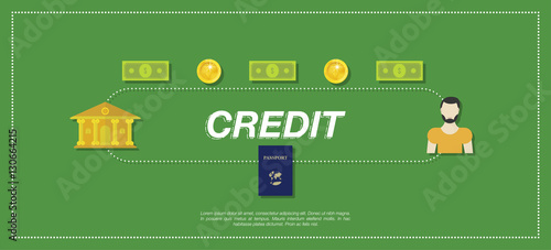 Banks credit. Flat vector illustration EPS10