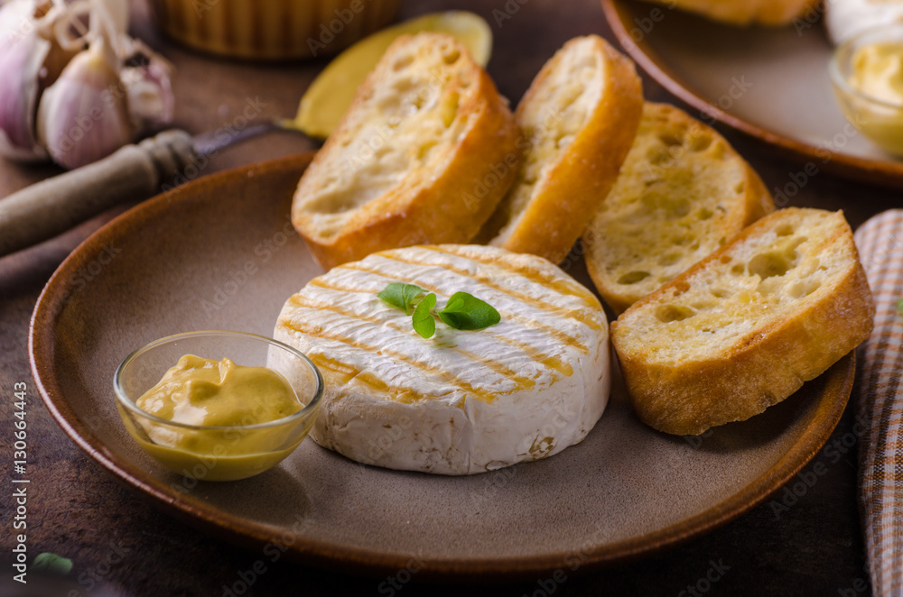 Grilled camembert with dijon mustard Grilled camembert with dijon mustard