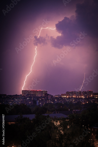 Lightning over the city