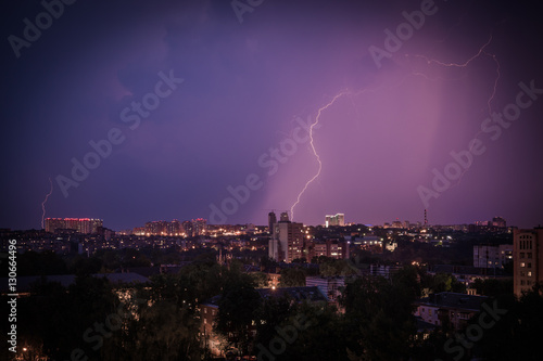 Lightning over the city