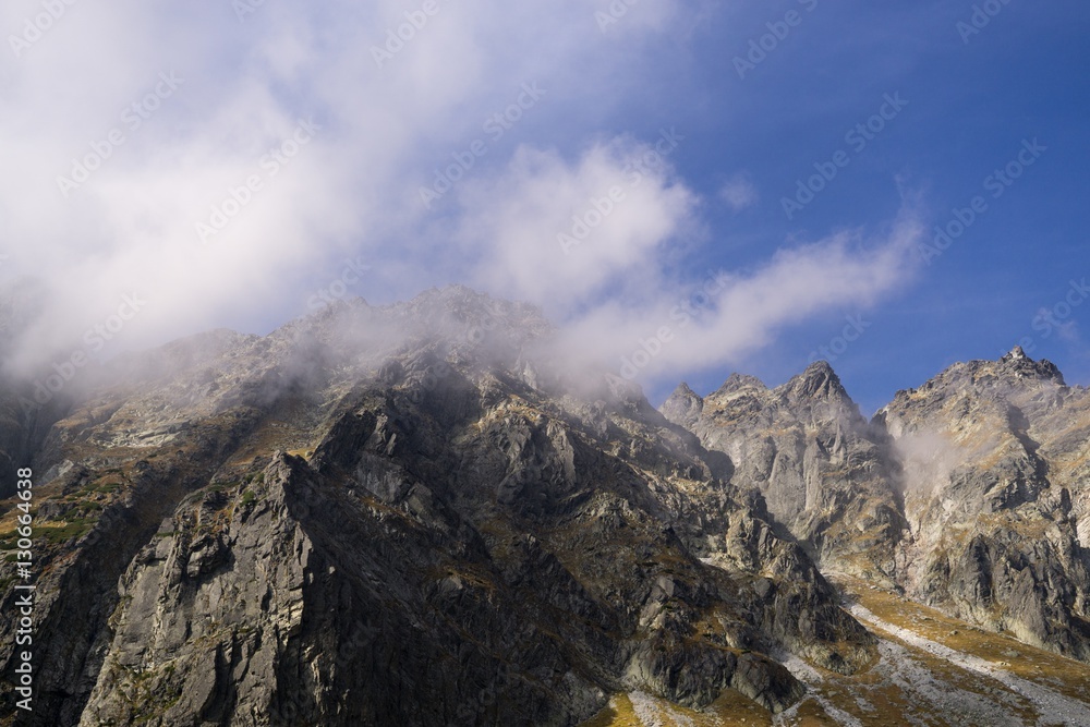 Peaks and clouds in High Tatras. Slovakia