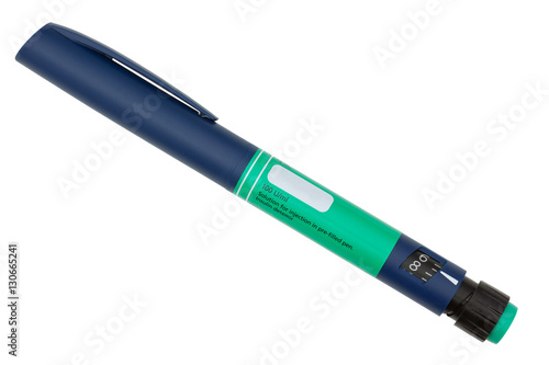 Insulin Injection Pen isolated on white with clipping path