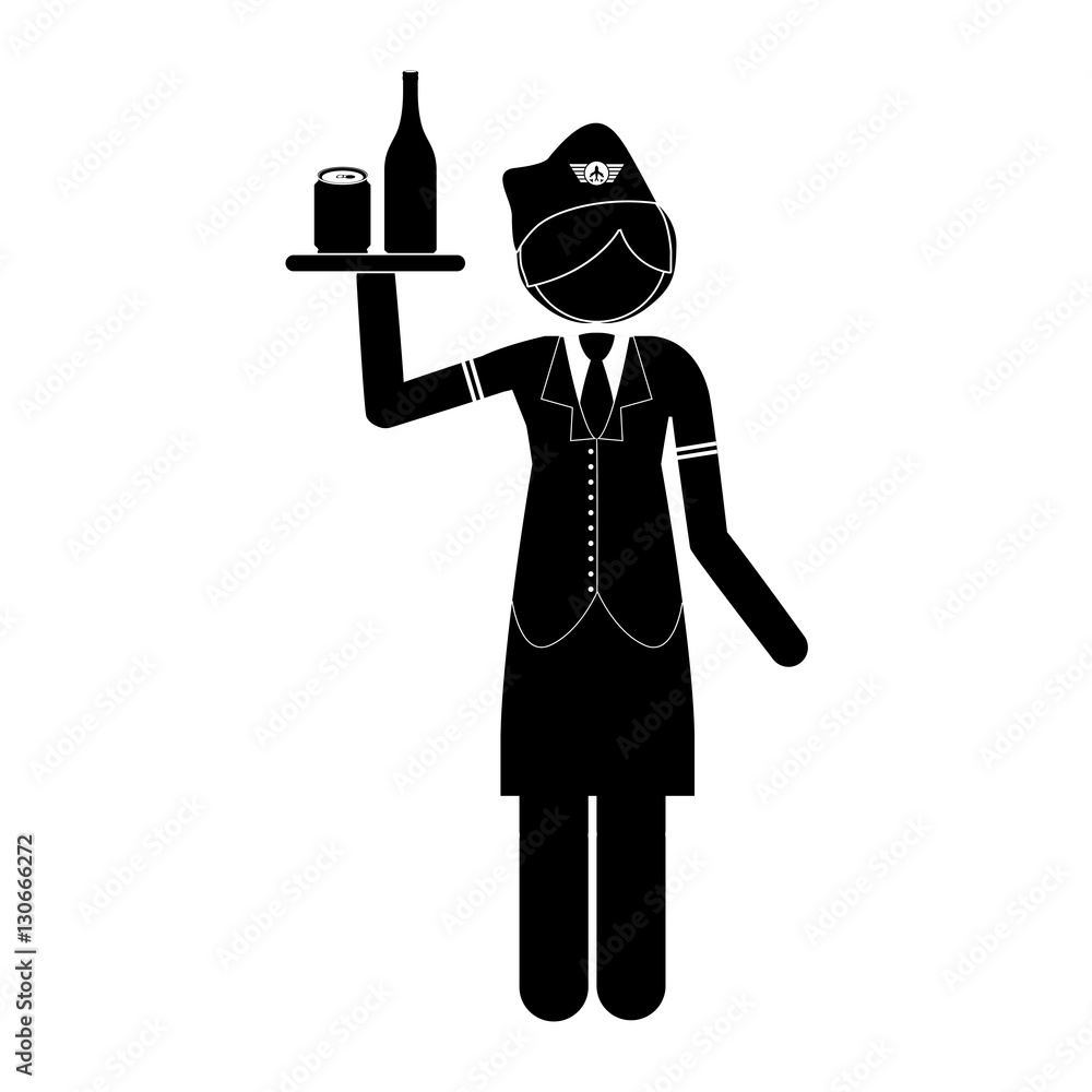 Stewardess icon. Airport travel trip and tourism theme. Isolated design. Vector illustration Stewardess icon. Airport travel trip and tourism theme. Isolated design. Vector illustration