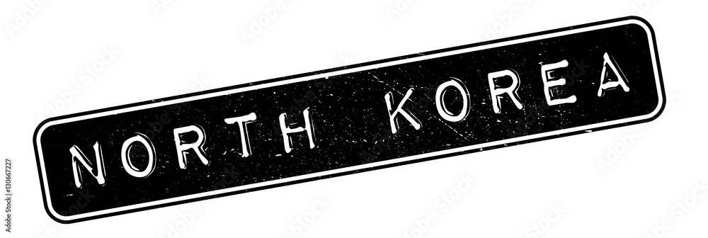 Fototapeta premium North Korea rubber stamp. Grunge design with dust scratches. Effects can be easily removed for a clean, crisp look. Color is easily changed.
